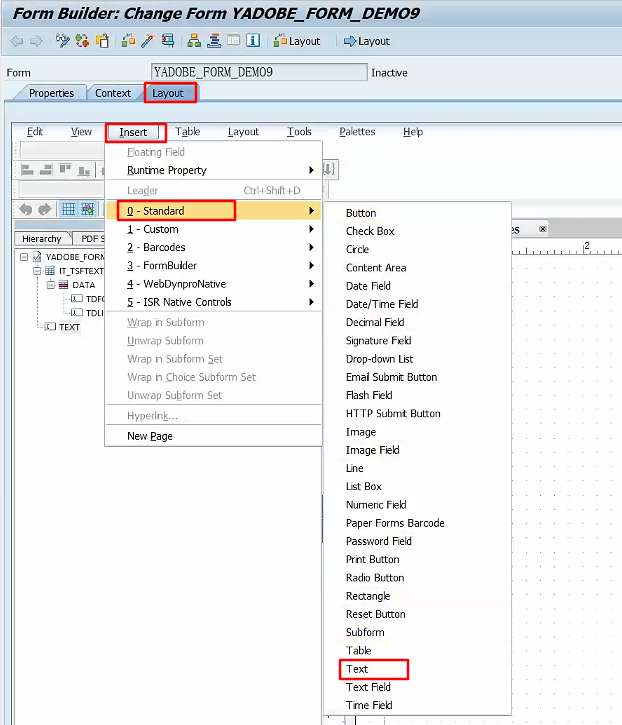 10.Adobe Form_Layout 添加Text